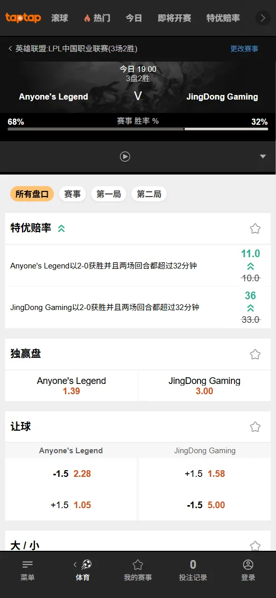 AL vs JDG - 2026英雄联盟LPL - 赔率盘口信息伟德(BetVictor)提供