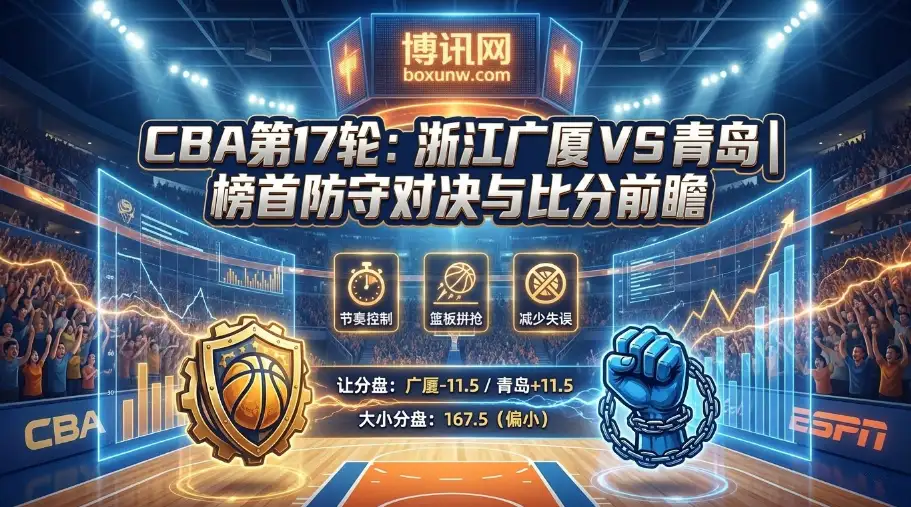 CBA榜首集团防守局：浙江广厦vs青岛防守大战，赔率揭示真正胜负手